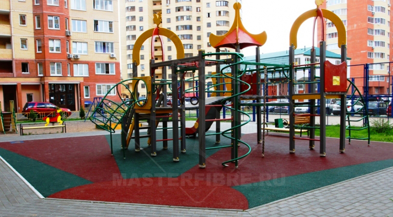 Аккуратное и долговечное резиновое покрытие для детских площадок